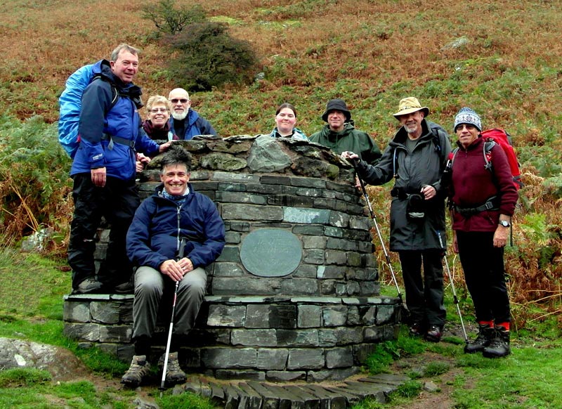 Society members at the memorial seat on the Ullswater Way 2017