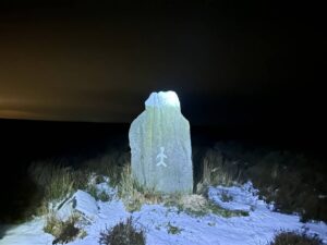 Lyke Wake Walk 'Blue Man', 5.25am, Jan 2024, by Tom Chapman.